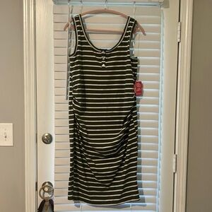 Olive and White Dress